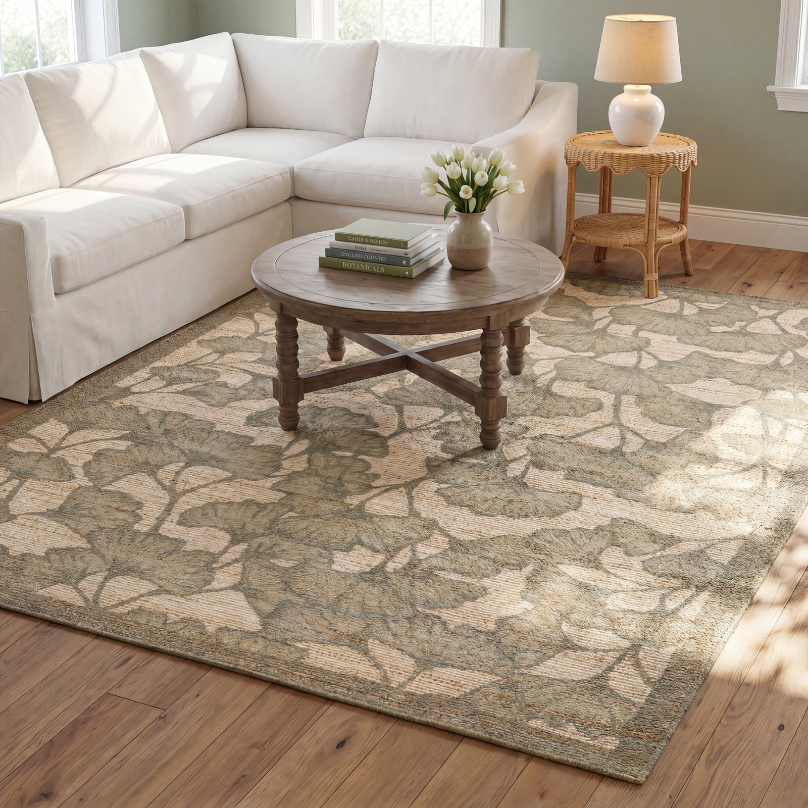 Chris Loves Julia x Loloi Rue Olive / Sage Area Rug, Rectangle 8'6" x 11'6"