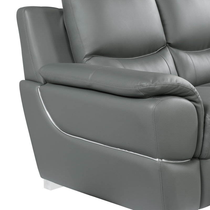 Causeuse en cuir, Gris