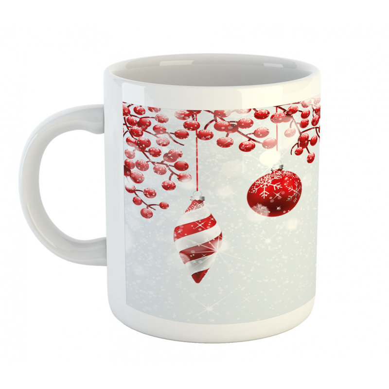 Grande tasse à café holly berry branches