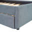 Lit plateforme tapissier simple avec lit gigogne Teddy