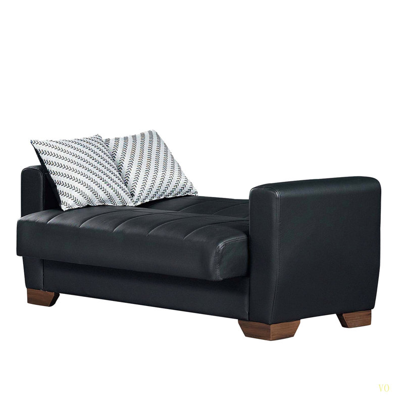 Causeuse convertible avec rangement Loveseat Sofa Collection, Noir