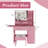 Vanity Desk with LED Mirror, Power Outlet, and Spacious Storage for Makeup and Accessories, Ideal for Women and Girls-1981994468