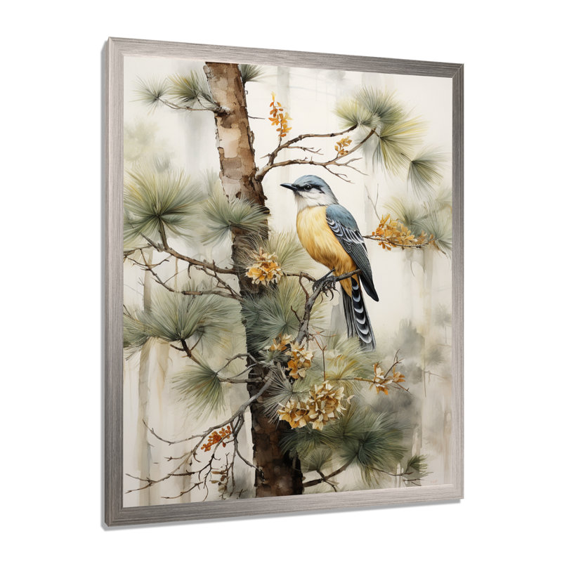 Forêt, gardiens du minimalisme III - décoration murale forêt, H 32 po x l 24 po x P 1 po, Cadre simple argenté