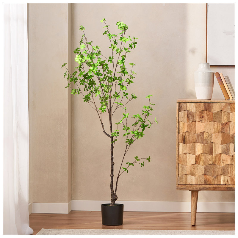 ARTIFICIAL DISC LEAF TREE, 59.1" H x 31.5" W x 31.5" D