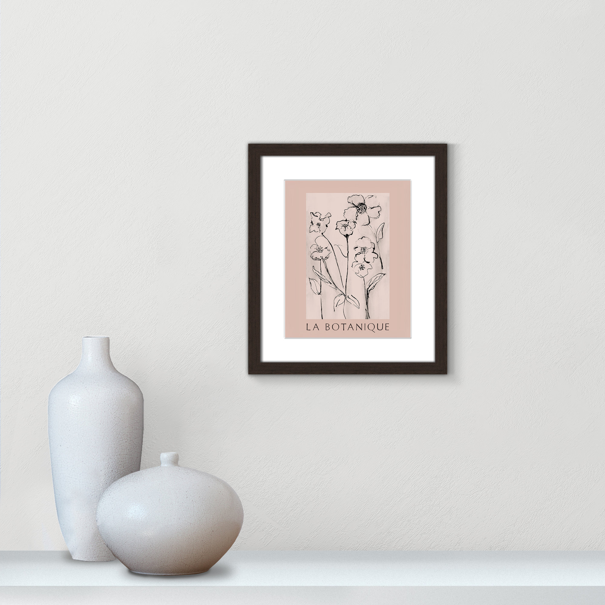 Botanical Poster Collection " La Botanique " by Susan Jill, 15" H x 13" W x 1.25" D, Walnut Single Picture Frame, Yes