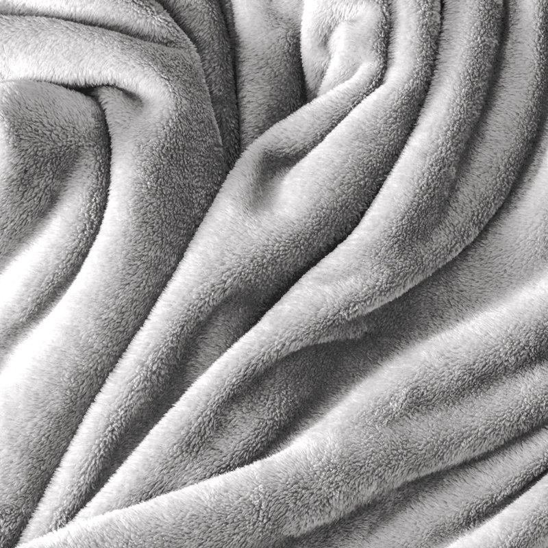 Couverture polaire Bare Home, Lit simple, Gris clair