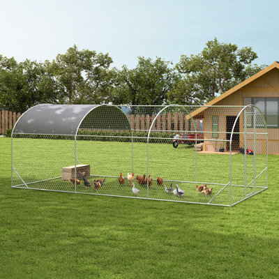 Toit rond, poulailler d'extérieur robuste, cage à poulets avec couvercle imperméable et porte verrouillable pour la cour, la ferme et la nature