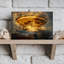 Golden Spinning Carousel Abstract Dreamy Vibrant City Wall Art Print 1 Piece Wrapped Canvas Wall Art-427266143