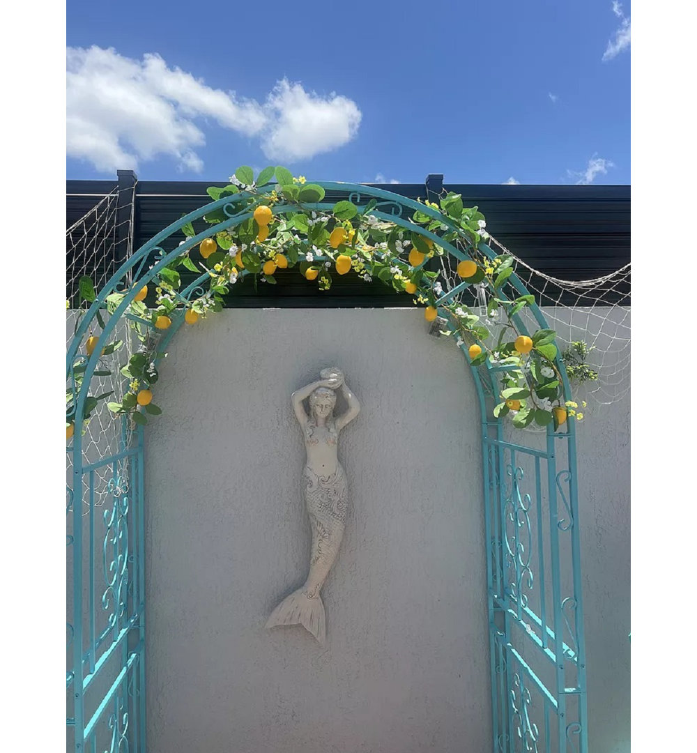 40" Large Outdoor Mermaid Wall Decor Gray Resin Garden Wall Hanging Sculpture Decor Art Beachcrest Home™