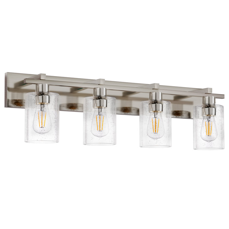 Éclairage de coiffeuse Passyunk, 4, Transparent, Noir / Cuivre