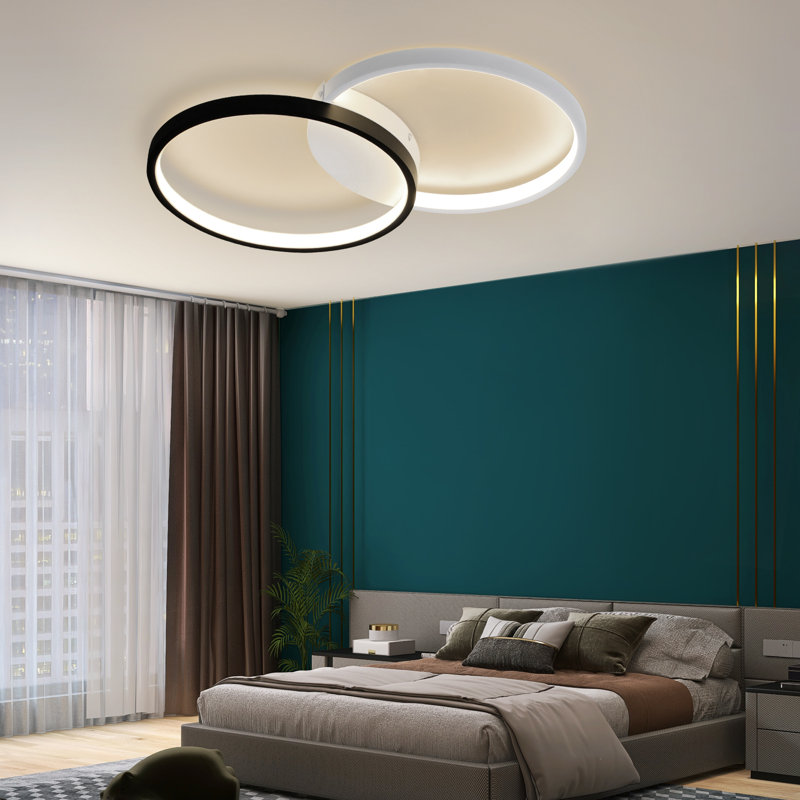 Athenna LED Flush Mount, Black/White