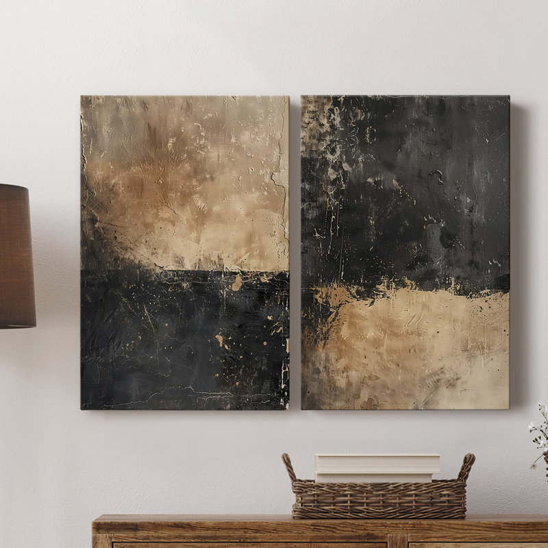 ABSTRACT Series CECXL - Toile tendue avec châssis de qualité supérieure - Prêt à être accroché, H 18 po x l 24 po