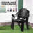 Black Aluminum Outdoor Stackable Dining Armchair (Set Of 2)