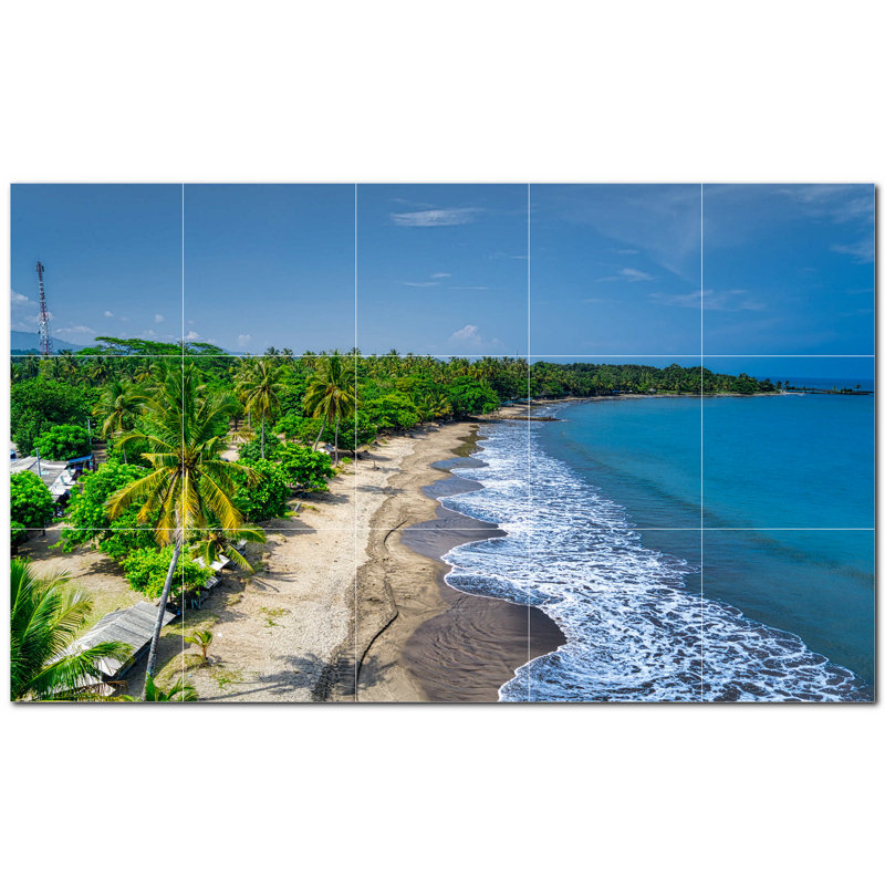 Murale en céramique satinée 6 "x 6" Beach Photo