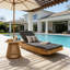 Outdoor Recliner with Water-Resistant Lounge Cushion-762837468