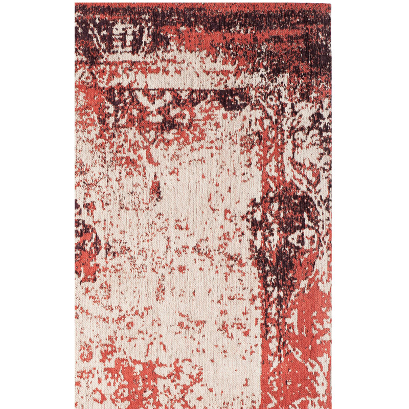 Tapis rouge en coton à motif abstrait Sartori, Rectangle 6 pi 7 po x 9 pi 2 po