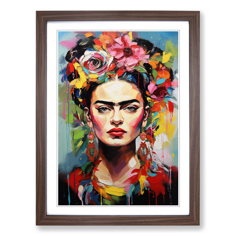 Single Picture Frame Print on Wood, 46cm H x 34cm W, Walnut Framed