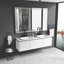 Miroir de salle de bain 84 po x 48 po à DEL avec façade et rétroéclairage, miroir de meuble-lavabo mural avec cadre en aluminium, antibuée, mémoire, 3 couleurs, gradation continue-1026807905-1026807824