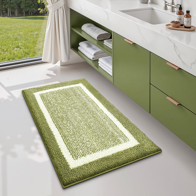 Ayleigh Non-Slip Bath Rug, Single - 36" L x 24" W, Green