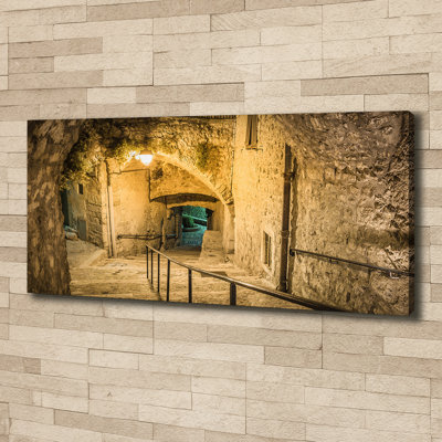 Peille By Night France - No Frame Print on Canvas