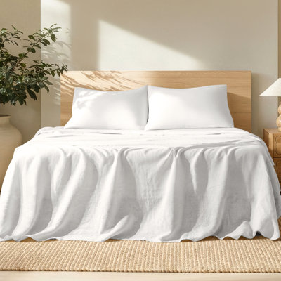 Ensemble de draps Bare Home - Draps en lin ultra doux - Pochettes profondes - Draps et taies d'oreiller