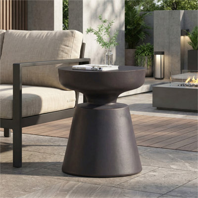 Table d'appoint d'extérieur en béton léger, table de bout en cuivre