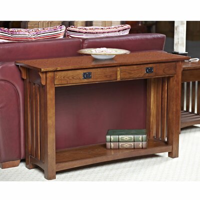 Mission Solid + Manufactured Wood Console Sofa Table in Medium Oak -  Loon Peak®, 657191ADDD7649E2B7F3FADCD02535AD