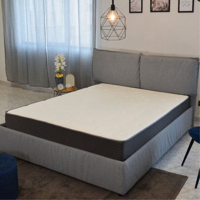 8 in. Pocket Spring Hybrid Bed in a Box Mattress, Full, Soft Gel Memory Foam Mattress, White/Gray