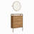 Wall-Mounted Shoe Cabinet With Mirror, Brown Finish