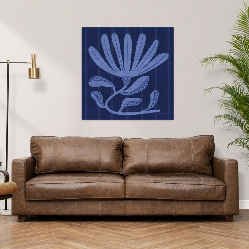 "Playful Petals I", art mural contemporain, H 36 po x l 36 po