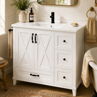 Meuble-lavabo élégant 36 "avec lavabo en céramique