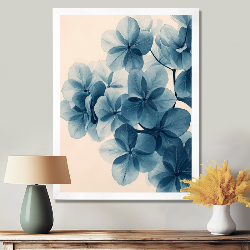 Kupfer - art mural floral, H 20 po x l 12 po, Reproduction encadrée d'une seule photo, Blanc