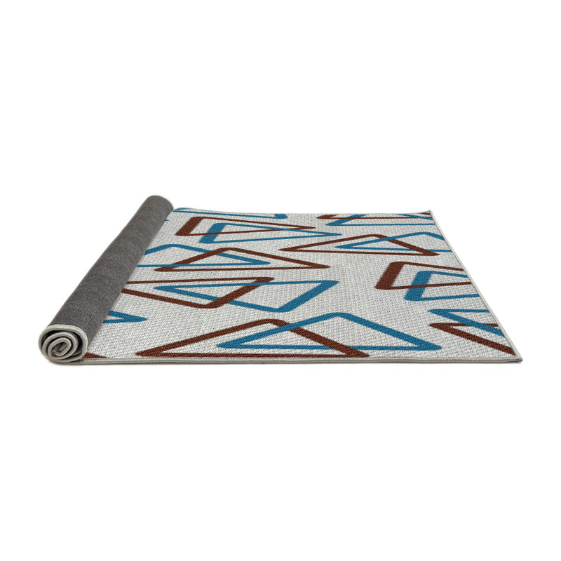 Tapis gris motif/mauve/bleu, Rond 3 pi