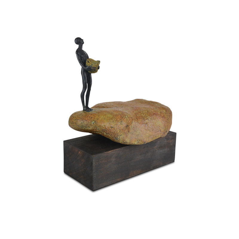 Man On Rock Small Bronze