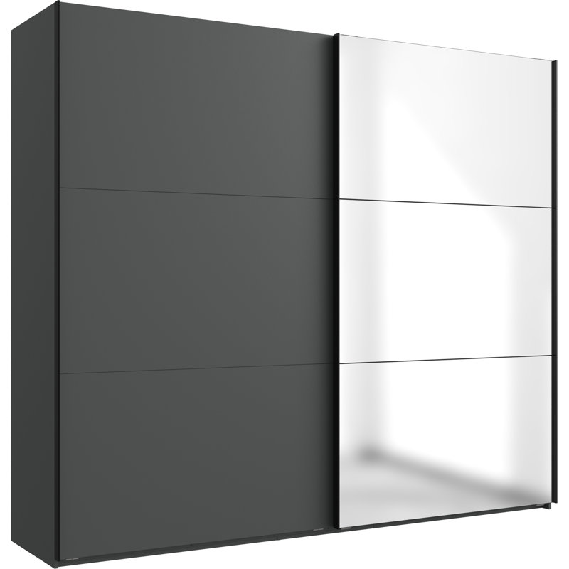 Guardino 2 Door Wardrobe, 216cm H x 250cm W x 65cm D, Graphite