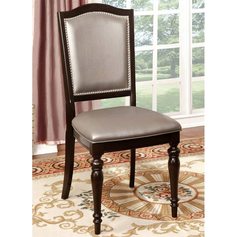 Chaise d'appoint rembourrée Anlin en brun foncé