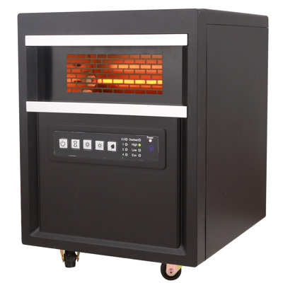 Comfort Glow Tabletop Infrared Quartz Heater, 4 Heating Elements, Remote, 1,000 Sq Ft - QDE1345