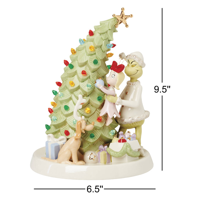 Merry Grinchmas Trimming The Tree Lit Figurine