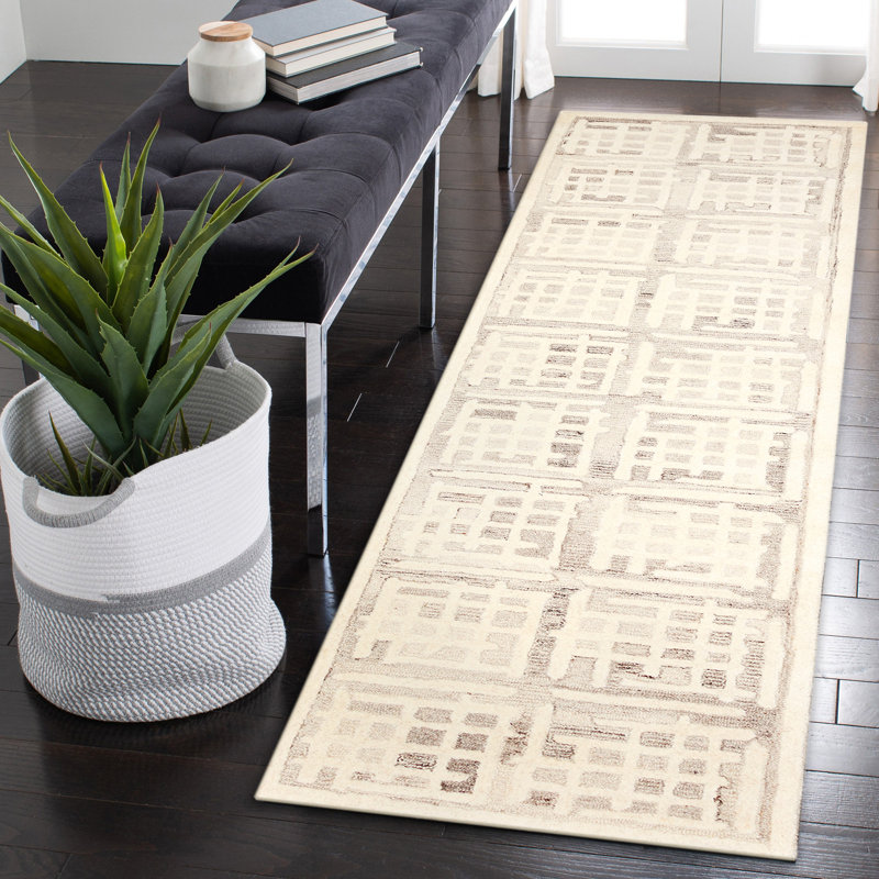 Wool Geometric Indoor Rug, Runner 2' x 7'6"