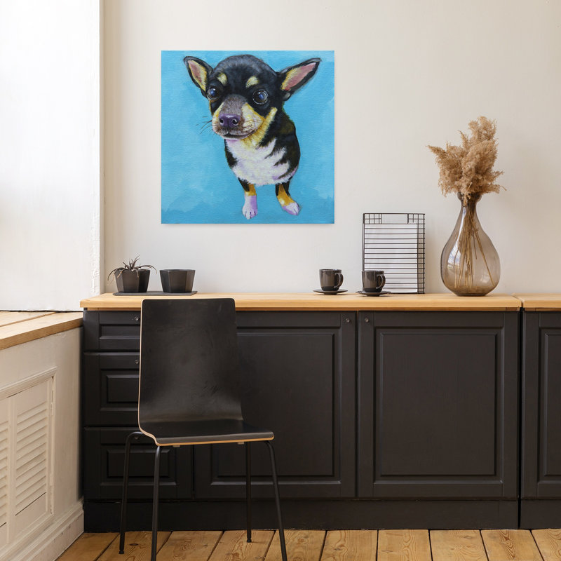 Art contemporain de chien de Rachel, H 18 po x l 18 po