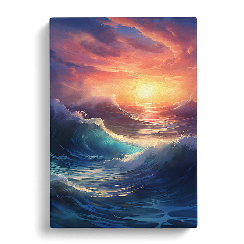 Ocean Digital Art - Wrapped Canvas, 60cm H x 40cm W x 3cm D