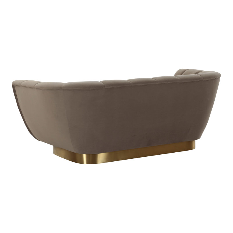 Granby - Sofa deux places en tissu taupe glamour et or
