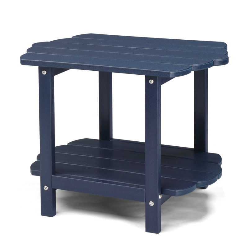 Table d'appoint de patio carrée en PEHD gris