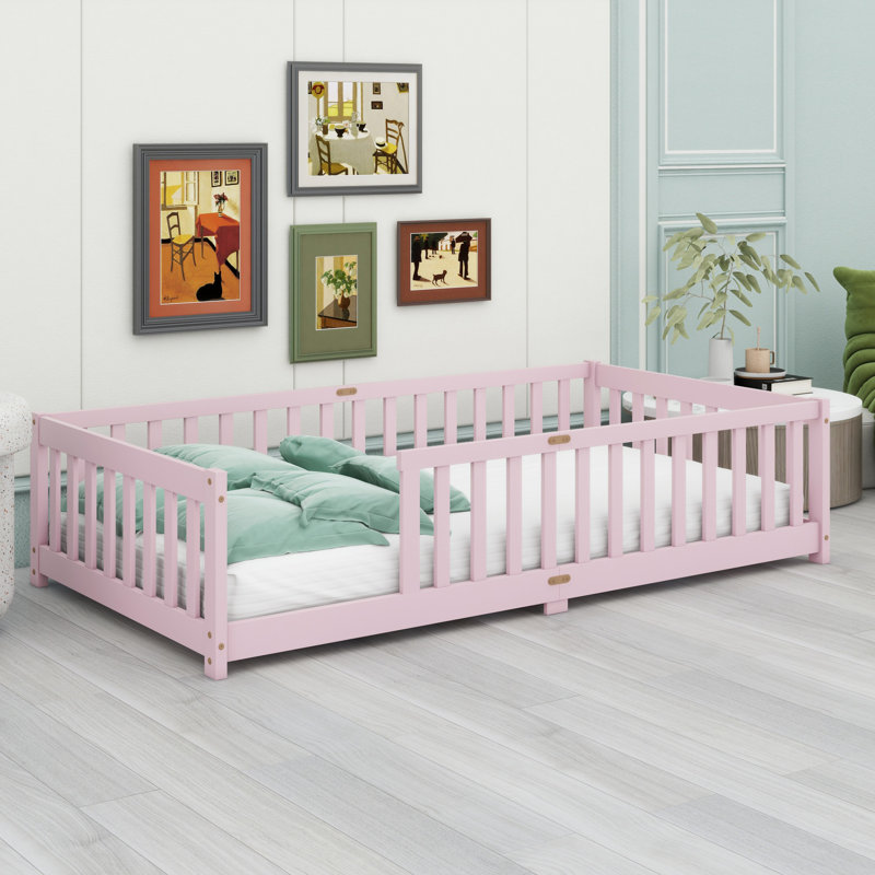 Lit sur pied avec clôture sans porte, Rose