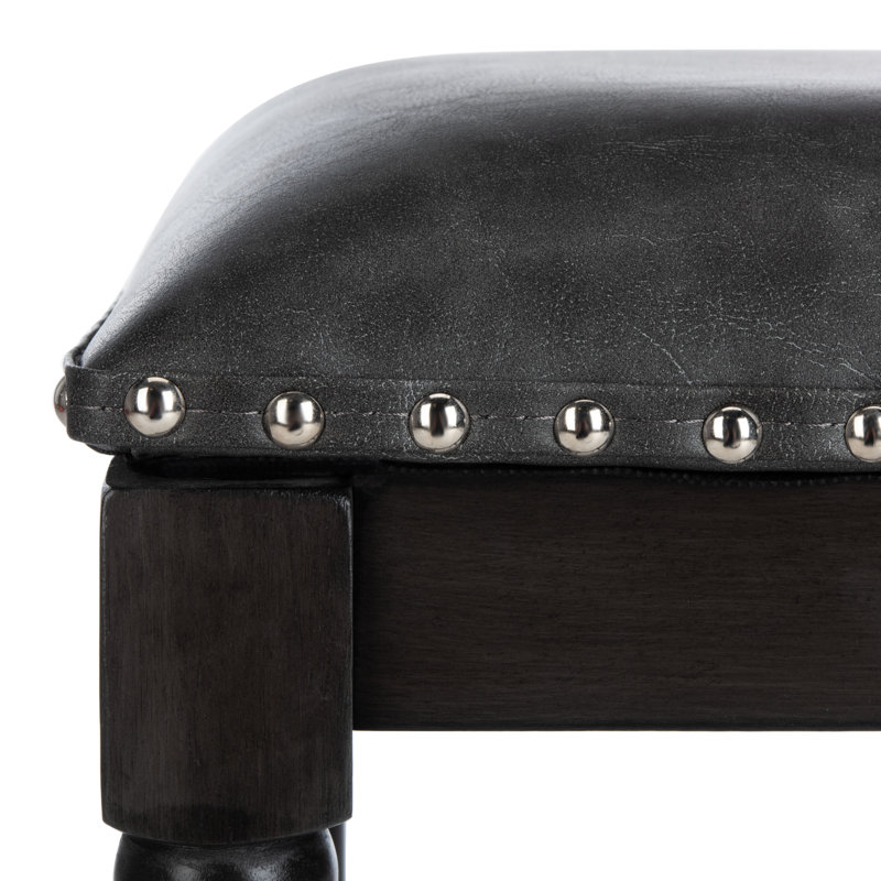 Hertzog Upholstered Counter Stool, PU Leather, Gray