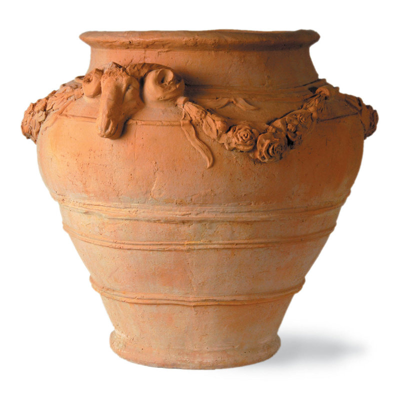 Crescio Handmade Urn Planter, Terracotta