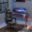 Fauteuil de jeu en cuir brun avec repose-pieds réglable, soutien lombaire, siège ergonomique de style course en cuir, rembourrage