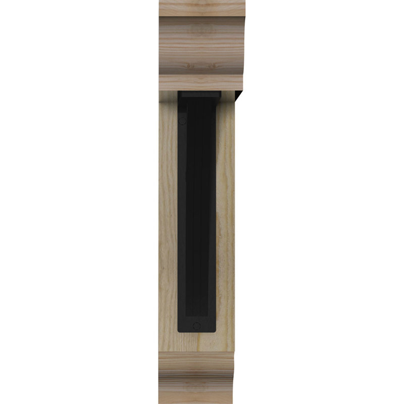 Galveston 4" Triple Brace Ironcrest Bracket, 20"H x 18"D, 4"W x 4"T Douglas Fir (Rough Sawn)
