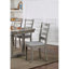 Chaises de salle à manger de couleur grise 2 pièces, siège en tissu rembourré, dossier gris, bois massif