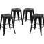 4 tabourets de bar en métal sans dossier de 4 po noir mat, comptoir de 24 po, détachables, assemblage facile, capacité de charge élevée, idéal pour la salle à manger et tabourets de fer de 24 po de hauteur, 4 tabourets imperméables, antirouille et non